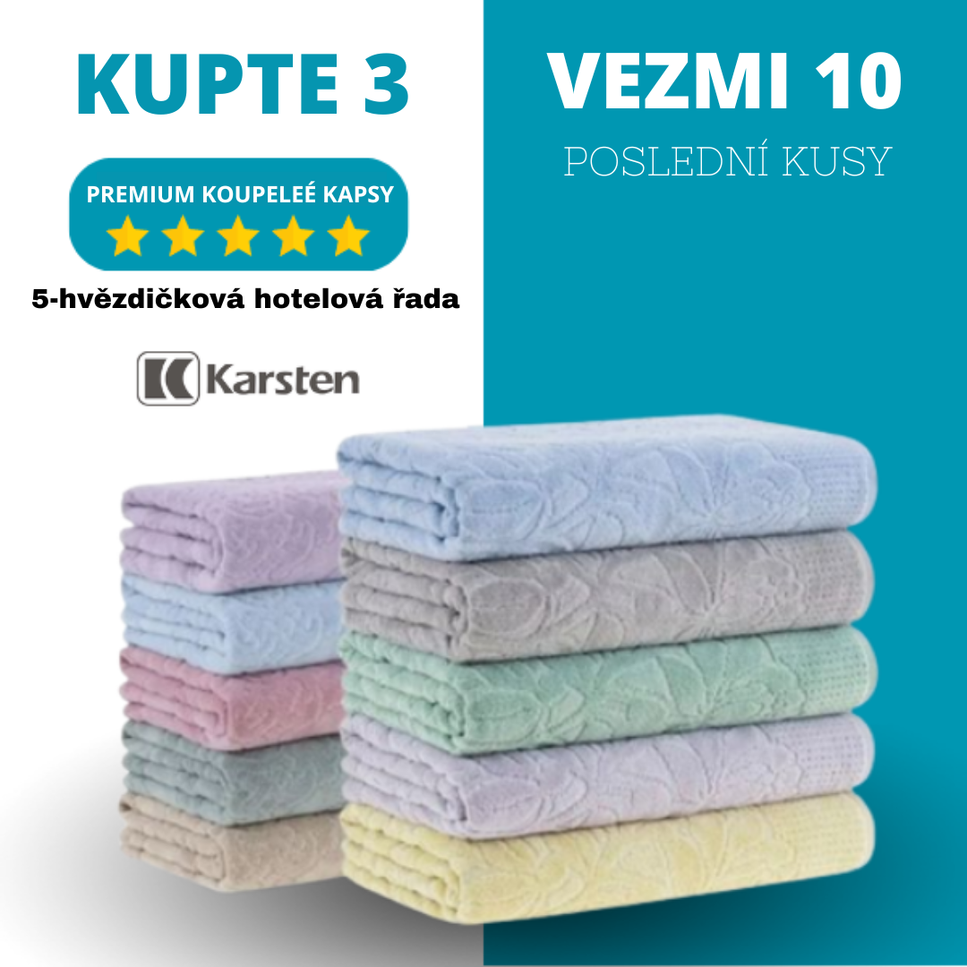 MEGA KIT Obsahující 10 SUPER RUČNÍKŮ - KUPTE 3, DOSTANETE 10 (VÝPRODEJ - POSLEDNÍ DEN)